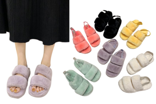 Women's Fluffy Sliders