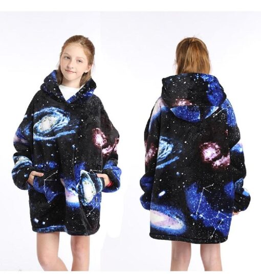 Kids Oversized Fluffy Hoodie Blanket - Image 4