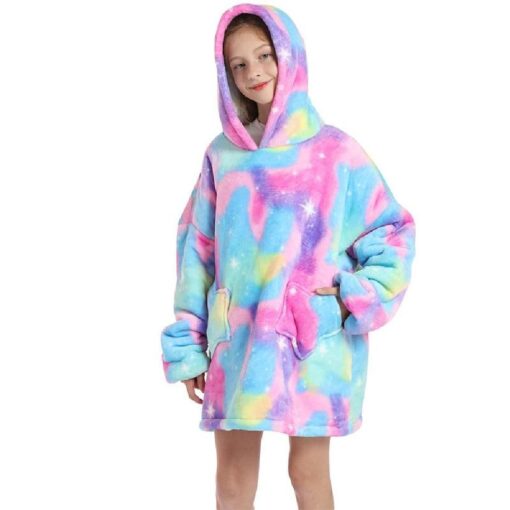 Kids Oversized Fluffy Hoodie Blanket - Image 9