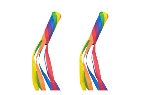 One, Two or Four Rainbow Windsock Flag - Image 3