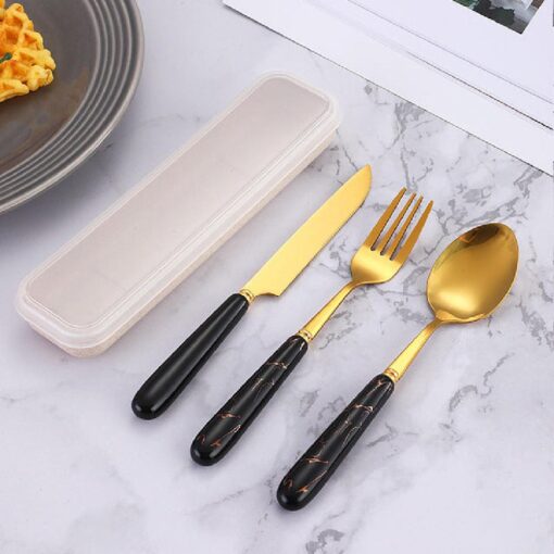 3 or 24 Pieces Ceramic Handle Stainless Steel Cutlery Set - Image 10