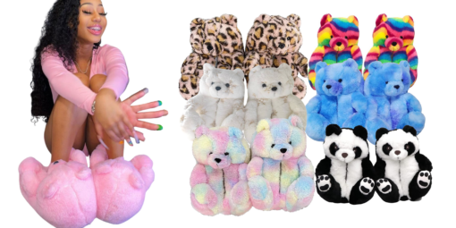 Winter Warm Cozy Plush Teddy Bear Colorful Slippers - Image 8