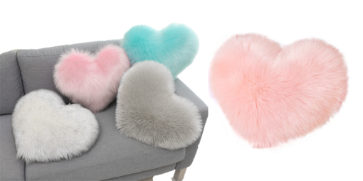 Fluffy Heart Shape Pillow - Image 4