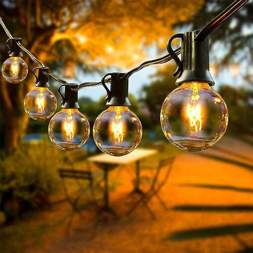 Retro-Style Bulb String Lights Solar Power Bulb String Lights - Image 9