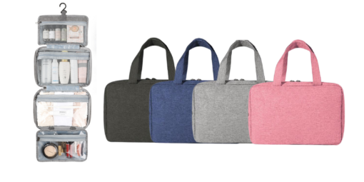 Travel Makeup Bag With Hanging Hooks-4 colors