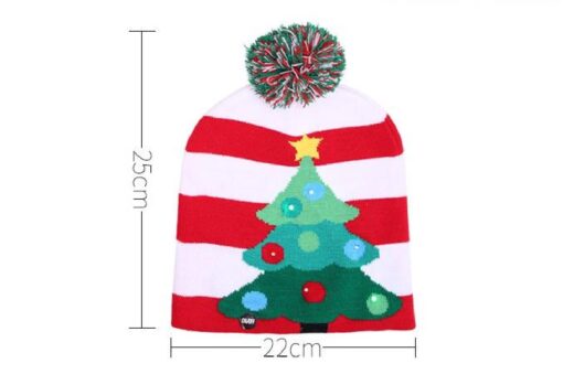 Light up  LED Christmas Flashing Beanie Hat Scarf Set - Image 4