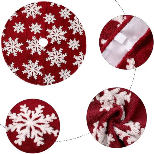 90 or 122CM Snowflake Faux Fur Christmas Tree Skirts - Image 13