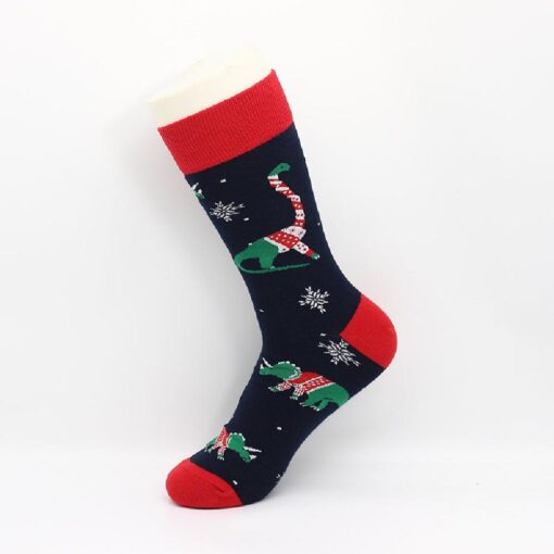 One or Six Pairs Christmas Cartoon Dinosaur Deer Socks - Image 8