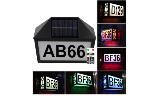 Solar LED Number Door Plaque Wall Lamp - Image 7