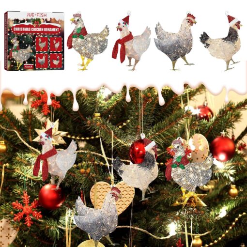 Four-Piece Christmas Scarf Chicken Ornament Sets Relaunch 2022-11-0 - Image 3