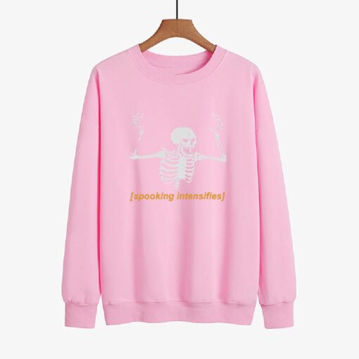 Halloween Spooking Intensifies Skull Printed Sweatshirt - Image 9