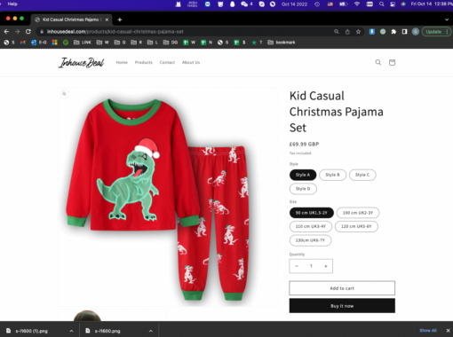 Kid Casual Christmas Pajama Set - Image 3