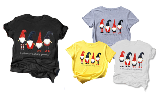 Just Hangin with My Gnomies Funny Christmas shirt-short Sleeve - Image 7