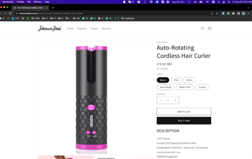 Personalised Auto-Rotating Cordless Hair Curler - Image 2