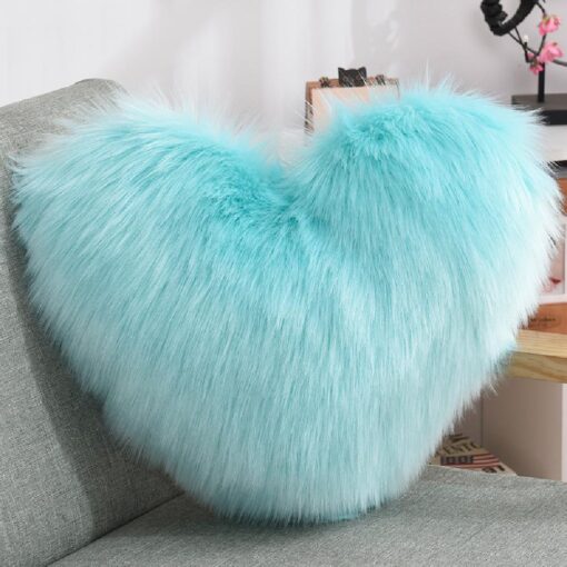 Fluffy Heart Shape Pillow - Image 3