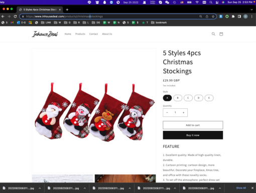 5 Styles 4pcs Christmas Stockings - Image 13