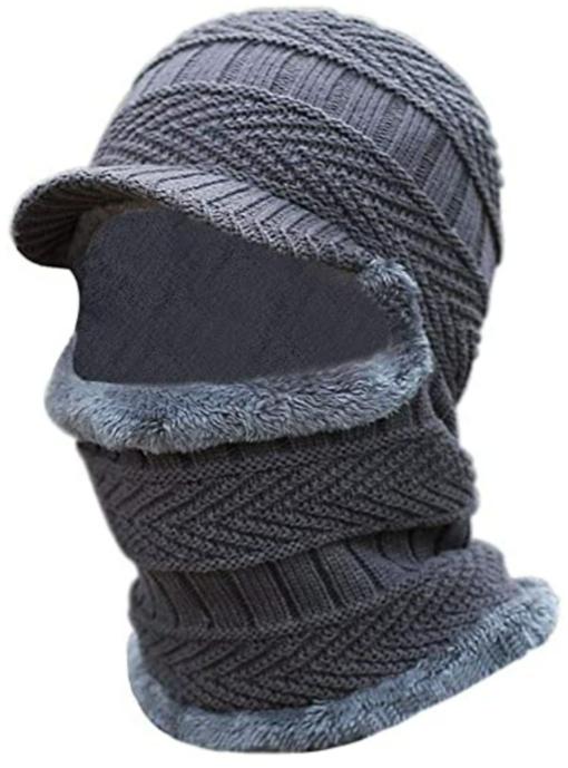 Thick Knit Skull Cap with next warmer - Image 9