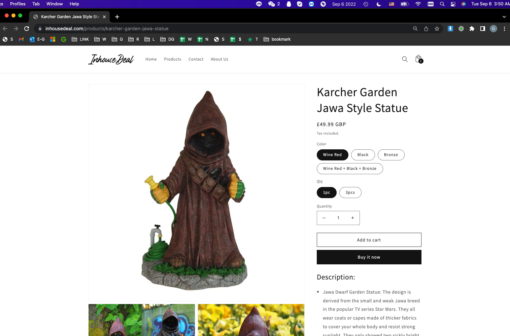 One or Three Karcher Garden Jawa Style Statue - Image 6