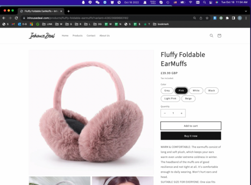 14cm Extra Large Fluffy Foldable EarMuffs - Image 5