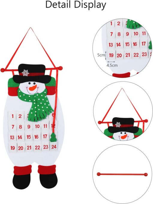 Christmas Advent Hanging Calendar with 24 Pockets - Image 2