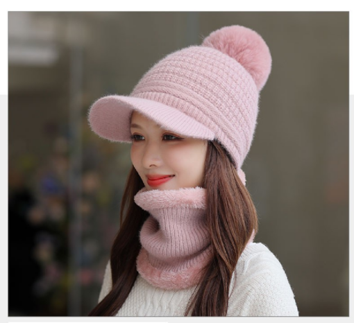 Women's Pom Cap with Optional 2in1 Mask and Neck Warmer - Image 12