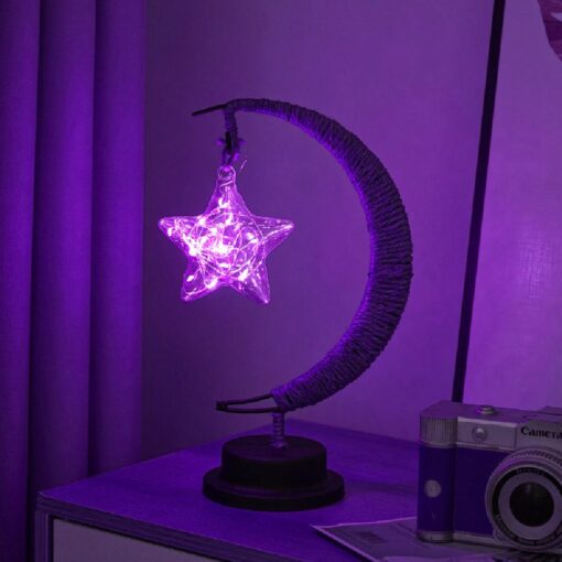 Led Half Moon Rattan Lamp - Image 5