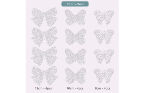 12 or 36 Pcs Metallic Art Butterfly Wall Sticker - Image 6