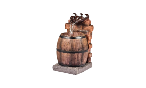 Resin Wine Bottle And Barrel Outdoor Water Fountain - Image 8