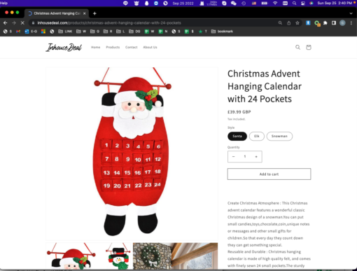 Christmas Advent Hanging Calendar with 24 Pockets - Image 15