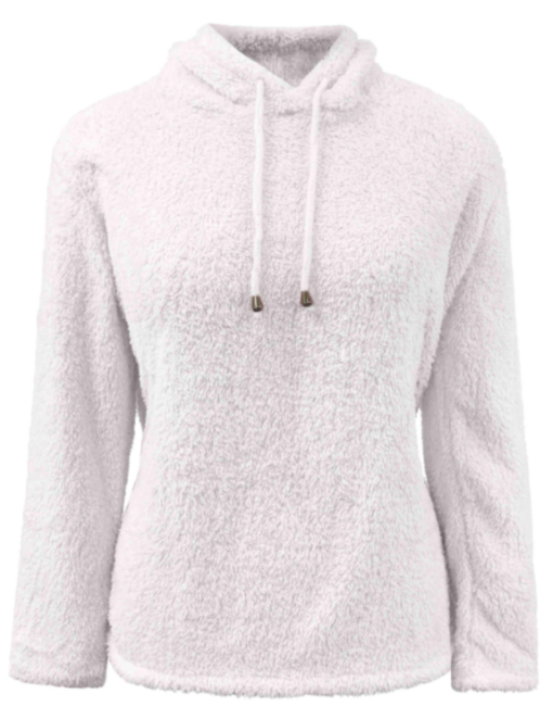 Women Drawstring Plush Hoodie - Image 9