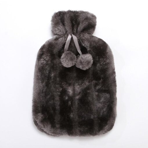 2L Rubber Hot Water Bottle with Faux Fluffy Cover - Image 5