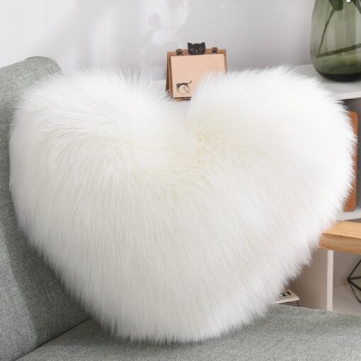 Fluffy Heart Shape Pillow - Image 5