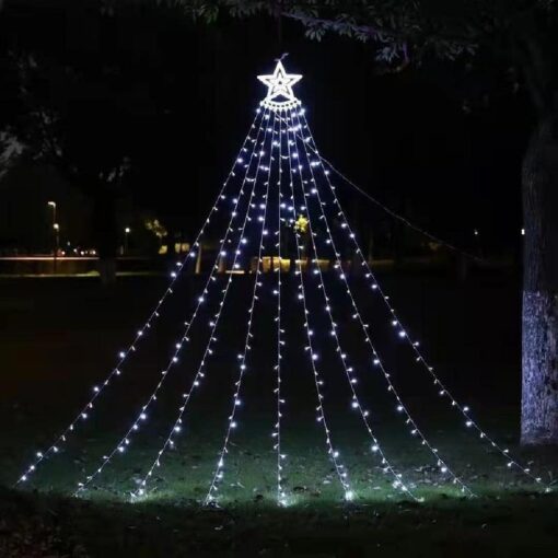 Christmas Solar Star Waterfall String Lights - Image 18