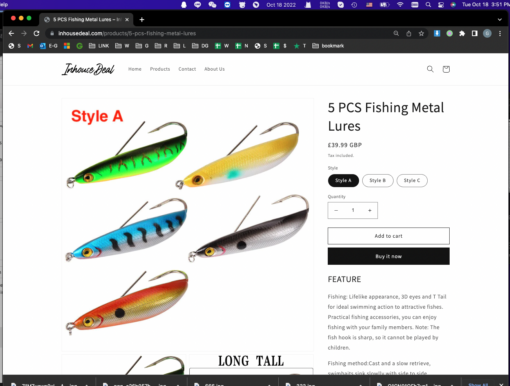 5 PCs or 15 PCs Fishing Metal Lures - Image 3