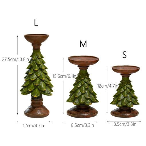 S, M, L Christmas Tree Resin Candle Holder - Image 4