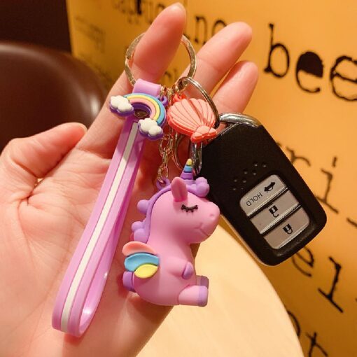 One or Five Silicone Unicorn Doll Key Chain Hanging Ring Ornaments - Image 12