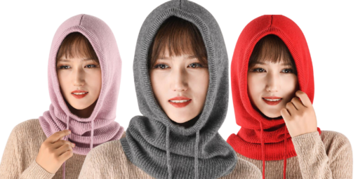 Women Winter Knitted Hood Beanie Hats