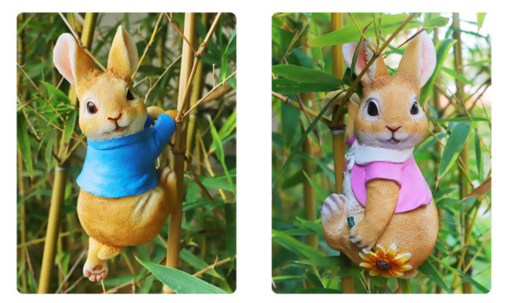 Mini Garden Statues Hanging Bunny - Image 6