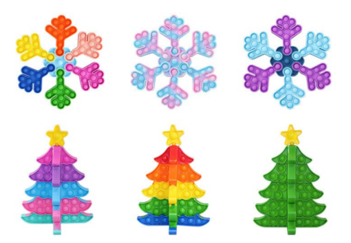 Christmas Colorful Silicone Press Bubbles Fidget Decoration - Image 12