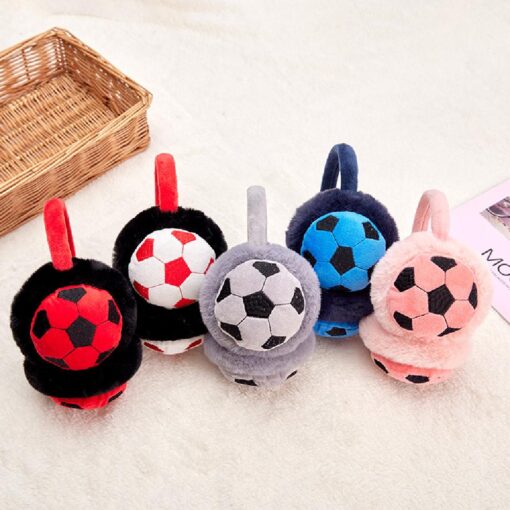 Football Design Winter Fluffy Kid Ear Warmers Earmuffs - Image 7