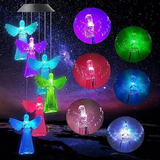 Solar Waterproof  Angel Wind Chimes LED Lights