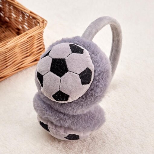 Football Design Winter Fluffy Kid Ear Warmers Earmuffs - Image 3