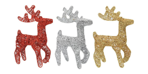 One or Three Iron Christmas Reindeer Decoration