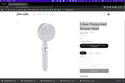 5 Gear Pressurized Shower Head - Image 4