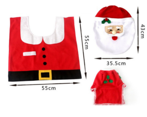 Christmas Toilet Cover Decoration Set - Image 2