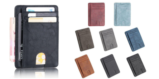 RFID Blocking Slim Leather Wallet