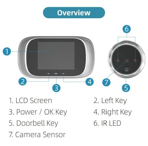 2.8 inch LCD Screen Digital Doorbell Viewer - Image 14