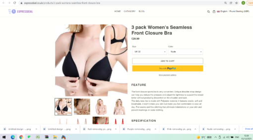 3 pack Women's Seamless Front Closure Bra  Push Up Bra - - Image 20