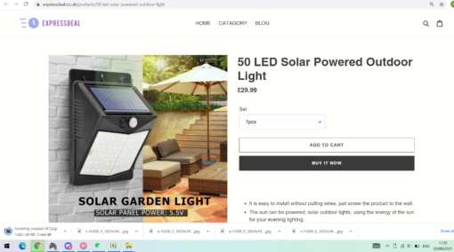 50 LED Solar Powered Outdoor Light - Image 2