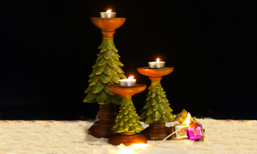 S, M, L Christmas Tree Resin Candle Holder